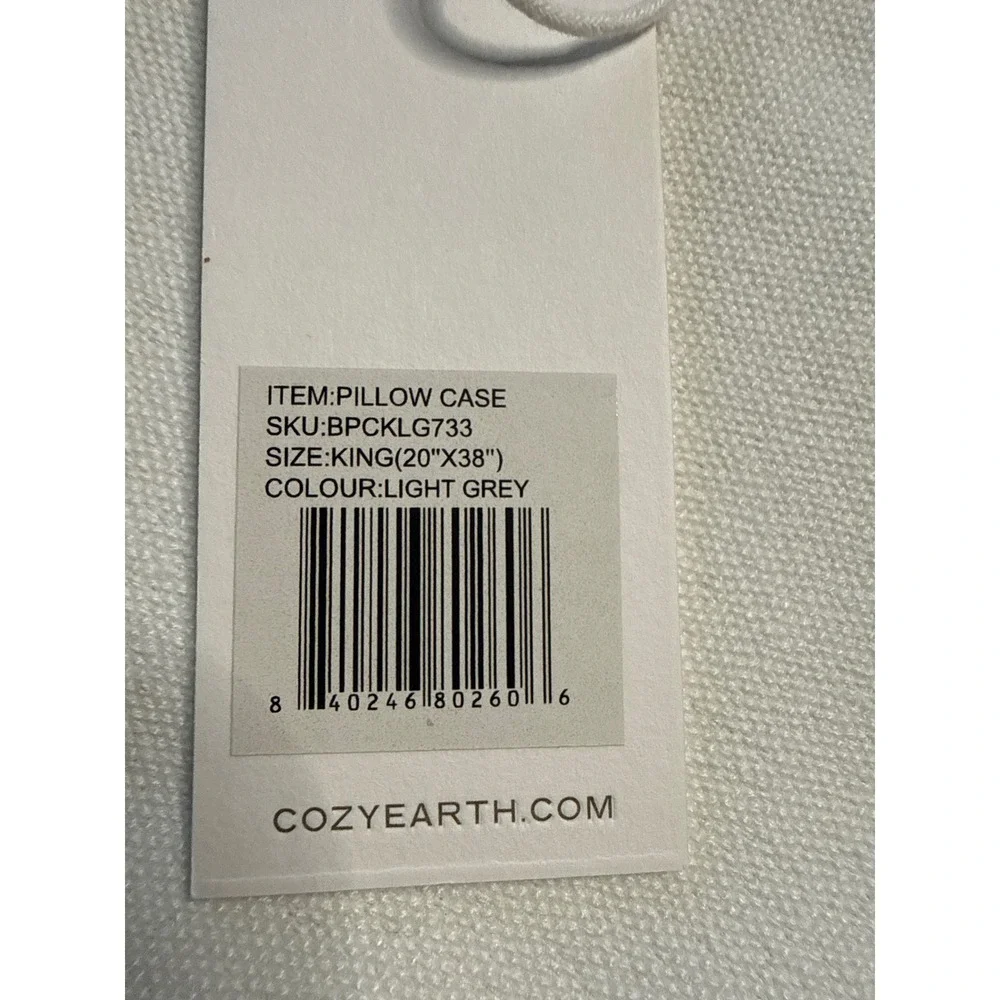 Cozy Earth 100% Premium Bamboo Viscose Pillowcase Set King Light Grey Luxury